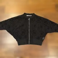 ZARA 半袖　クロップド丈　ジャケット　黒