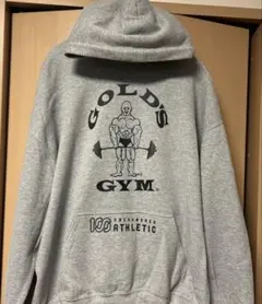 ゴールドジム×100ATHLETIC パーカー グレー XLサイズ