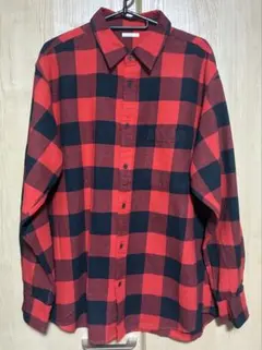 GU ネルシャツ チェック レッド メンズ L