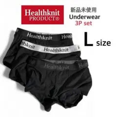 【ヘルスニット】新品未使用 無地 ウエストロゴ ボクサーパンツ 3P Lサイズのサムネイル