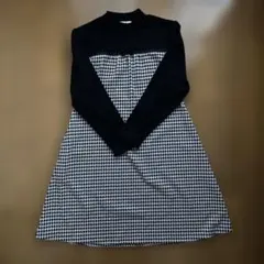 MOONONNON むーのんのん　千鳥柄ワンピース　160