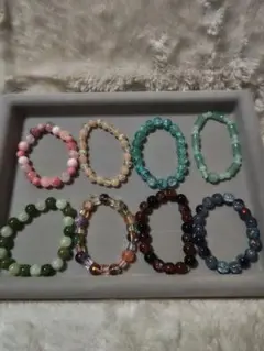 ガラスビーズブレスレット8個セット①