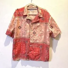 ペイズリー　シャツ　クレイジーパターン　ピンク