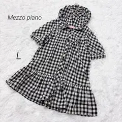 メゾピアノ 半袖ワンピース ギンガムチェック フード 可愛い コットン L