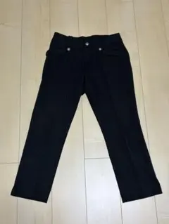 黒 ストライプ スラックス 前ポケット付き