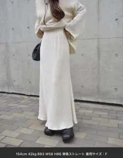 LAULEN ベロア無地柄ロングスカート／Fサイズ