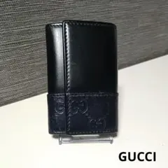 GUCCIGGキャンバス6連キーケース キーケース 黒 ブラック ネイビー