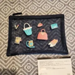 キタムラノベルティポーチ 刺繍デザインのメッシュポーチのサムネイル