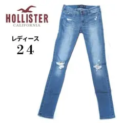 美品 ホリスター スーパースキニー W24 ストレッチ ウォッシュ加工 ロング丈のサムネイル