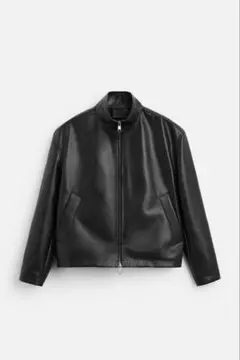 黒レザージャケット ジップアップ
