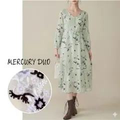 MERCURYDUO/マーキュリーデュオ 楊柳刺繍 ロングワンピース ミント