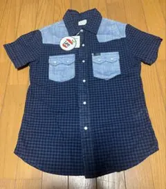 ★タグ付き新品未使用品★「LEE」ウエスタンシャツ【S】ネイビー チェックのサムネイル