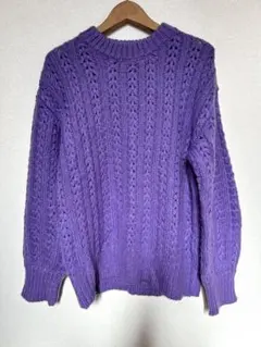 Te chichiケーブル編み長袖ニット