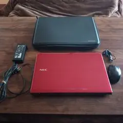 NEC LaVie (赤) S LS350/SSR、ハードケース、マウス付き