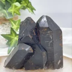 【天然石】山東省産 モリオン クラスター魔除け 黒水晶 原石