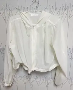 WEGO 薄手 ホワイト シアーパーカー フード付き