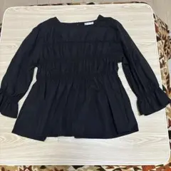 お*ん様 お値下げ555円→500円　ハニーズ黒 7分袖ブラウス Mサイズ