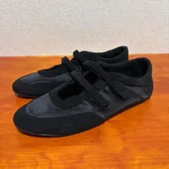 ZARA ザラ ダブルストラップバレリーナ　バレエシューズ　サテン　フラット