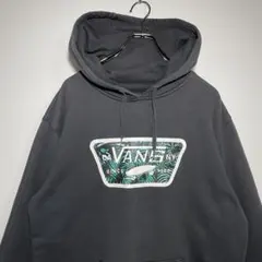 VANS バンズ　スウェットパーカー　サイズL フーディー　デカロゴ　希少　古着