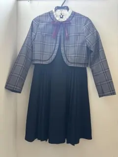 卒服　おでかけ　メゾピアノ チェック柄ジャケット付きワンピース160センチ　値下