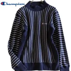 【champion】スウェット　ストライプ　ボーダー　ハイネック　裏起毛★