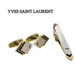 イヴ・サンローラン ネクタイピンカフス カサンドラ シルバー ゴールド ブラック