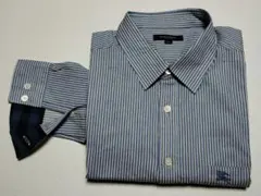 バーバリーロンドン 長袖シャツ メンズ LL ストライプシャツ チェックカフス