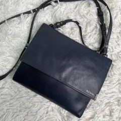 人気✨ポールスミス　トラベル グループ レザー サコッシュ　ネイビー