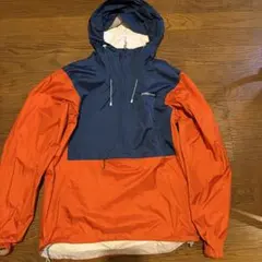 ナイロンジャケット オレンジ/ネイビー フード付き