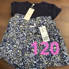 petitmain プティマイン 水彩花 ドッキングT ショートパンツ