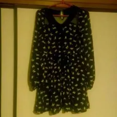 最安値！INGNI 猫柄ワンピ 黒 ブラック