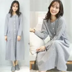 マタニティパジャマ　長袖　ワンピース　部屋着　授乳　Lサイズ