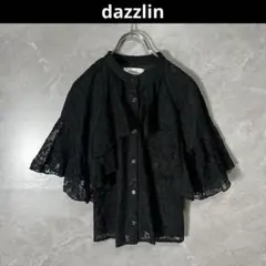 dazzlin ダズリン レース ブラウス 半袖 黒 F