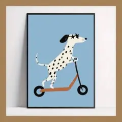 P881アートポスター ミッドセンチュリー インテリア モダン シンプル 犬