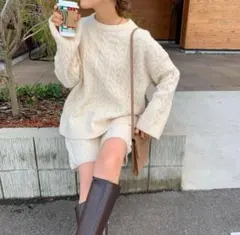 BLATE ふわもち ニット　セットアップ　アイボリー　美品