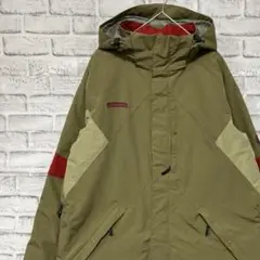 コロンビア　マウンテンパーカー中綿ベージュブラウンM ロゴ刺繍アウトドア924