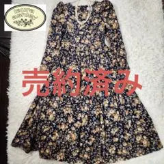 希少！美品✨ローラアシュレイ　ロングワンピース　コーデュロイ　花柄　ベルト2種 2025年最新】ローラアシュレイ ワンピース コーデュロイの人気