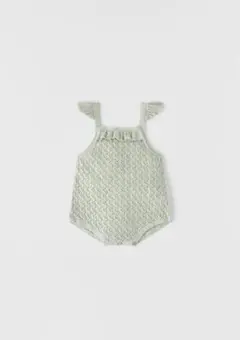 ZARA ミントグリーン フリル付きロンパース 6-9m 74cm