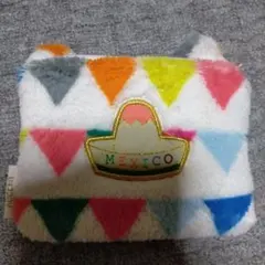 新品　ポーチ メキシコデザイン　ファーポーチ