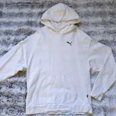 Puma ホワイト フード付きパーカー　スウェット　XL 白　トップス　プーマ