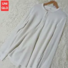 極美品★UNIQLO ユニクロ ワッフルヘンリーネックTシャツ ホワイト S