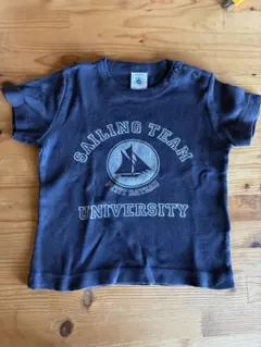 PETIT BATEAU 半袖Tシャツ 74cm ネイビーのサムネイル