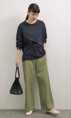 ワイドパンツカーキ