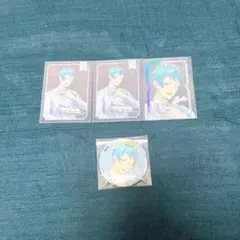 ツイステ　プラチナジャケット　ジェイド　クリアカード、オーロラ箔缶バッジ