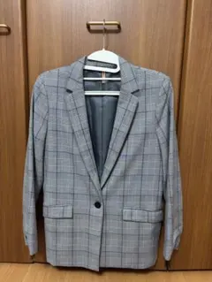 グレー系チェック テーラードジャケット