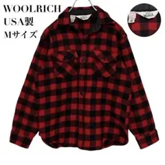 【USA製】WOOLRICH ネルシャツ 三角タグ バッファロー柄 黒×赤 M