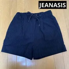 ジーナシス　ネイビー ストライプ ショートパンツ　きれいめパンツ