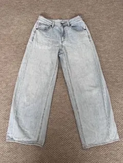 GU ライトブルー ワイドレッグデニム　M size
