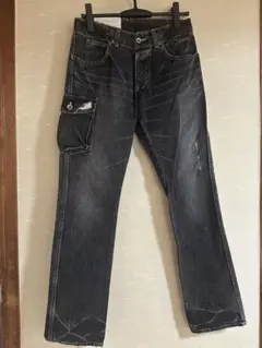 JOHNBULL ジョンブル　ダメージ加工ブラックデニムパンツ