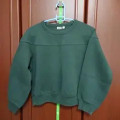 キッズ UNIQLO 無地トレーナー カーキ色 150cm